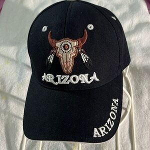 Arizona Embroidered Black Native American  Strap Back Cap Hat